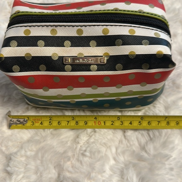 Stella & Dot Crazy Stripe Pouf Makeup Zipper Bag - Picture 7 of 10